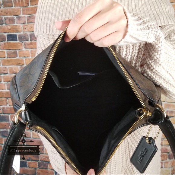 Coach signature zip leather brown shoulder bag NWT - Picture 6 of 6